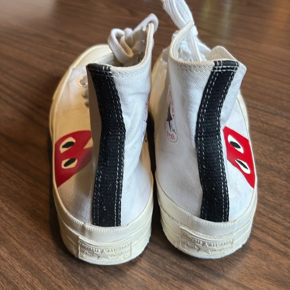 Converse Comme des Garçons Play x Chuck Taylor Milk Size 9 High Tops - Picture 3 of 10